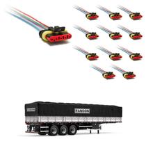 12 Conector Chicote Lanterna LED Lateral Randon 5 vias