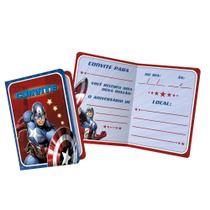 12 Convites Capitão América Festa De Aniversário 12 Convites Capitão América Festa De Aniversário