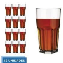 12 Copo Bristol Luxo Redondo Vidro Transparente 410ml Nadir