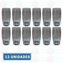 12 Copo de Vidro Cinza 370ML Suco Água Drinks Bebidas Buffet 12 Copo de Vidro Cinza 370ML Suco Água Drinks Bebidas Buffet