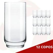12 Copo de Vidro Lights Transparente 300ML Nadir Long Drink