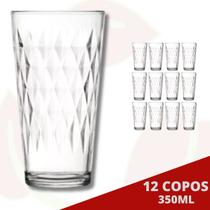 12 Copo de Vidro Vitrage Transparente 350ML Nadir Suco Água 12 Copo de Vidro Vitrage Transparente 350ML Nadir Suco Água