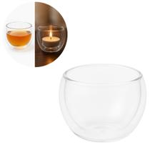12 Copos Castiçal de Vidro Duplo 50ml Resistente e Elegante