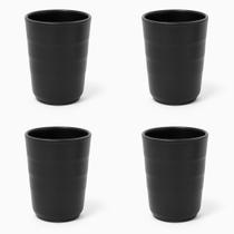 12 Copos de Melamina Preto 300ml Resistente Elegante Durável