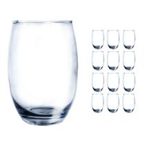 12 Copos de Vidro Bellagio Redondo 450ml Grande Mesa Transparente