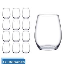 12 Copos de Vidro Transparente Redondo 440ml Amber Pasabahçe