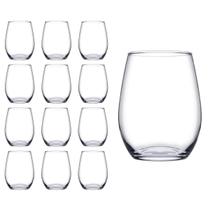 12 Copos de Vidro Transparente Redondo 440ml Amber Pasabahçe