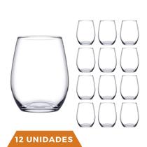 12 Copos De Vidro Transparente Redondo Amber Pasabahçe 440ml