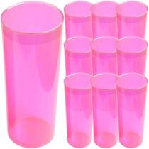 12 Copos Long Drink festa Rosa Neon Lembrancinha