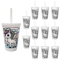 12 Copos Para Pintar Copo Infantil 350ml Seguro Resistente 12 Copos Para Pintar Copo Infantil 350ml Seguro Resistente