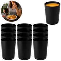 12 Copos Resistente 550ml Preto Restaurante Oriental Bebidas