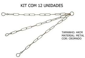 12 Correntes para Xaxim e Pratos de Vasos de Plantas em Metal Cromado