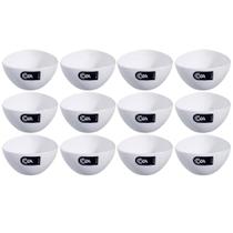 12 Cremeiras 250ml Cumbuca Plástica Branca Petiscos Potes Tr