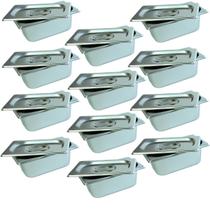 12 Cuba Gastronomica Inox C/ Tampa 1/9x65 Gn Buffet Cozinha