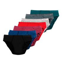 12 Cuecas Adulto Slip Masculino do P ao Plus Size Elástico Embutido Microfibra