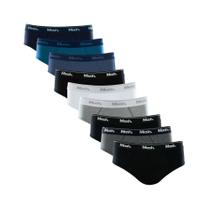 12 Cuecas Slip Normal Básica Em Algodão Mash Masculino Liso Básica