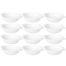 12 Cumbucas Brancas Coza Uno 100ml Plástica Bowl Tigela 11,5x9x2,5cm Cozinha Sobremesas