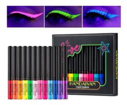 12 Delineadores Colorido Luz Uv Neon - 12 Cores - Uv Neon