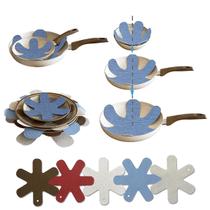 12 Descanso Térmico de Panela e Pratos de Aço Inox, Porcelana, Cerâmica, Vidro e Madeira - Sisal Azul - Protege Mesa