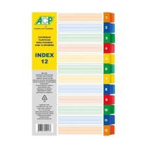 12 Divisórias Separdado Plástica Colorida Fichário Argolado 12 Divisórias Separdado Plástica Colorida Fichário Argolado