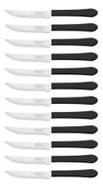12 Faca De Mesa Inox Tramontina Leme Preto Ref 23180404