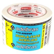 12 Fitas Dupla Face Transparente 12 mm X 30 m Adelbras