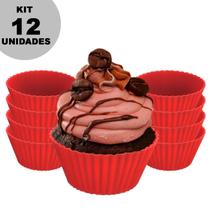 12 Formas de Silicone Vermelho Cupcake Mini Bolo Muffin