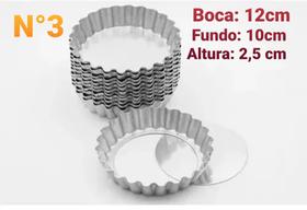 12 Formas Para Quiche Fundo Removível 12cm Alumínio Pronta Entrega - Farnese