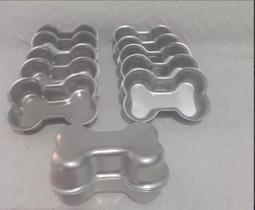 12 Forminha Biscoito Osso 7,7x5x2,5cm Aluminio - Silpan Formas
