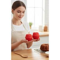 12 Forminhas Silicone Mini Bolo Pudim Torta Cupcake Flexível
