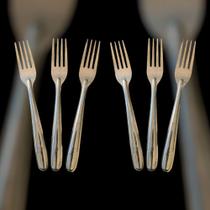 12 Garfo De Sobremesa Aço Inox Liso Casa Restaurantes Hotéis