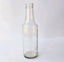 12 Garrafas de Vidro Transparente 275 ml c/ Tampa Dourada Rosca
