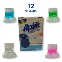 12 Gel Sanitário Adesivo Vaso Lavanda Marine Limão Floral Pinho Eucalipto 7g Marca Aplik - Envio Já