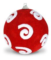 12 Gotas Bola Pingente Natal Decorada 10cm Vermelha Flocada 12 Gotas Bola Pingente Natal Decorada 10cm Vermelha Flocada
