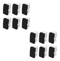 12 Interruptores Paralelos Habitat Black 16a/250v - Fame