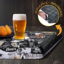 12 Jogo Americano Dupla Face Kori Beer Preto Impermeável Rt