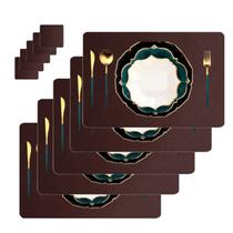 12 jogos americanos mesa jantar impermeável + porta copos 12 jogos americanos mesa jantar impermeável + porta copos