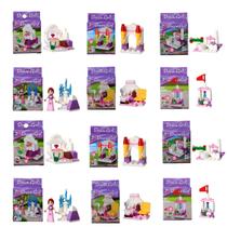 12 Kit de montar castelo robo brinquedo infantil coleção completa educativo lembrancinha festa