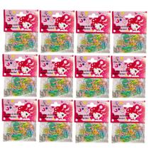 12 Kit Elástico de Cabelo Silicone Efeito Invisível Hello Mini