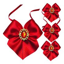 12 Laços Cetim Vermelho Natal Lembrancinha Chaton C/ Fitilho