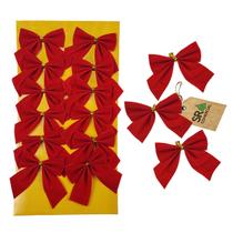 12 Laços Vermelho Luxo para Decoração - Árvore de Natal - 5,5 cm 12 Laços Vermelho Luxo para Decoração - Árvore de Natal - 5,5 cm