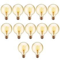 12 Lâmpadas Filamento de Led Retrô G95 4w 127v 220v Vintage 2400K Amarelo Âmbar