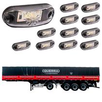 12 Lanterna Delimitadora LED Carreta Guerra Lateral Cristal