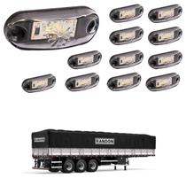 12 Lanterna Delimitadora LED Carreta Randon Lateral Cristal