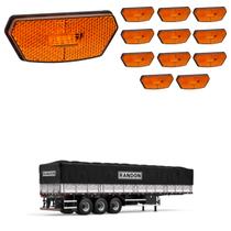 12 Lanterna Diamante Randon LED Âmbar c/ Suporte - Conect