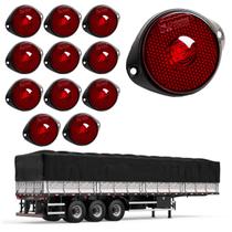 12 Lanterna Frontal Carreta LED Rubi 65mm c/ Suporte - Fio