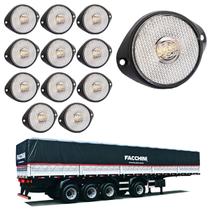 12 Lanterna Frontal Facchini LED Cristal 65mm c/ Sup e Conec