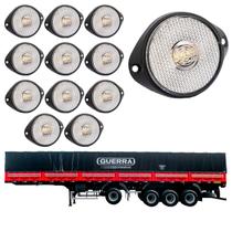 12 Lanterna Frontal Guerra LED Cristal 65mm c/ Suporte - Fio
