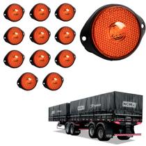 12 Lanterna Frontal Noma LED Âmbar 65mm c/ Suporte - Fio