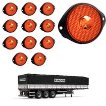 12 Lanterna Frontal Randon LED Âmbar 65mm c/ Suporte - Fio